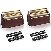 2 Pack Professional 5 Star Series Finale Shaver Replacement Foil and Cutter Bar Assembly Compatible with wahl Shaver Foil 7031-100, 7043-100 Super Close Shaving Replacement Heads，Red