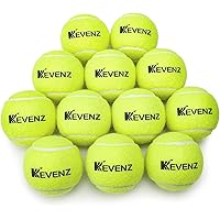 KEVENZ 12-Pack Standard Pressure Training Tennis Balls, Highly Elasticity, More Durable, Good for Beginner Training Ball