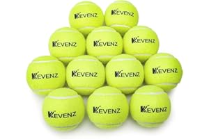KEVENZ 12/24-Pack Standard Pressure Training Tennis Balls, Highly Elasticity, More Durable, Good for Beginner Training Ball