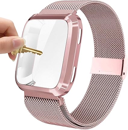 fitbit versa mesh band rose gold