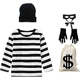 MEDEJU Robber Costume Accessory Set: Bank Robber Costume for Kids & Adults