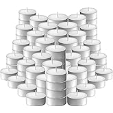 L'ner Tea Light Candles – Set of 100 Unscented Tea Lights – Burns Aprx. 4 Hours – Party & Ambience Candles – Restaurant Decorations