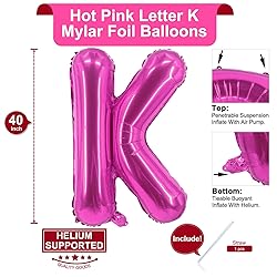 Lovoir 40 Inch Large Hot Pink Letter K Balloons Big