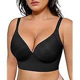 SHAPELLX Back Smoothing Bras for Women Push Up Underwire Comfortable Bralettes Side Support Bras
