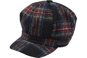 ZLYC Womens Classic Newsboy Caps Visor 8 Panel Gatsby Cabbie Hat