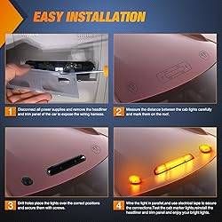 Nilight LED Cab Marker Lights 3 PCS Roof Running