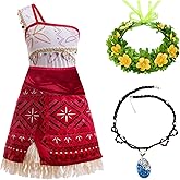 AmzManch Princess Costume for Girls,Ocean Adventure Princess Dress with Accessories,Kids Halloween Princess Dress Up