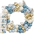 Dusty Blue Baby Shower Decorations - Dusty Baby Blue Balloon Arch Garland Kit with 4pcs Baby Boxes for Boy Girl Baby Shower Kids Birthday Party Decorations