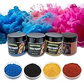 Concrete Cement Pigment-200g 4 colors 50g/2oz/Bottle of Black,blue and yellow Iron Oxide Pigment Powder, Concrete Cement Dye Color Pigment for Brick, Tile, Clay, Lime, Mortar, Grout, Plaster, Paint, Bath Bombs(Black，Red，blue and yellow,0.33lb)