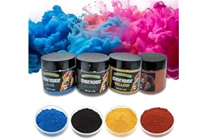 ALWAYS BRIGHT Concrete Cement Pigment-200g 4 colors 50g/2oz/Bottle of Black,blue and yellow Iron Oxide Pigment Powder, Concrete Cement Dye Color Pigment for Brick, Tile, Clay, Lime, Mortar, Grout, Plaster, Paint, Bath Bombs(Black，Red，blue and yellow,0.33lb)