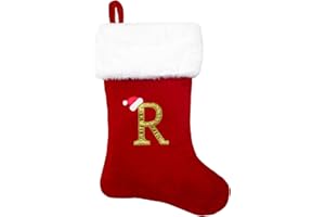 Dbfengbilian 21 Inches Christmas Stockings with Customizable Letters, Large Christmas Stockings with Super Soft Plush Cuff Em
