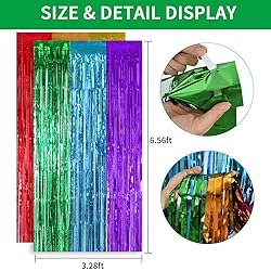 TONIFUL 2Pack Rainbow Door Streamers,Rainbow Party