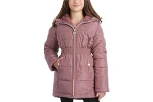 DKNY Girls’ Jacket – Reversible Heavyweight Quilted Parka Coat with Sherpa Lining – Reversible Jacket for Girls (4-16)
