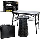 Rhino USA Portable Camping Table and Stool Set