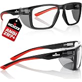 NoCry ANSI Z87.1 Clear Safety Glasses with Side Shields &mdash; Durable Anti Fog &amp; Scratch Resistant Eye Protection Glasses or Men &amp; Women &mdash; ANSI Z87 Rated Protective Eyewear with 100% UV Shielding for Work