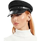 S.ROMZA Newsboy Hat for Women PU Leather Visor Fiddler Cap Ladies Cabbie Cap Womens Painter Beret Hat