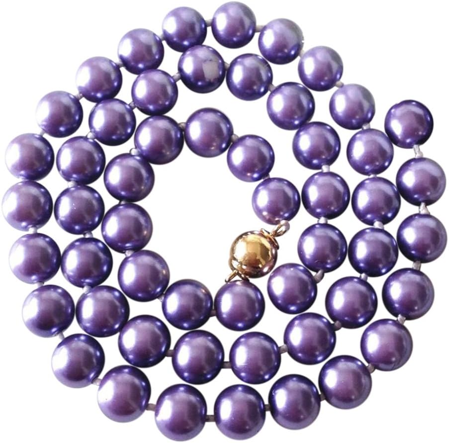 AAA Grade 8 mm Purple South Sea Shell Pearl Necklace