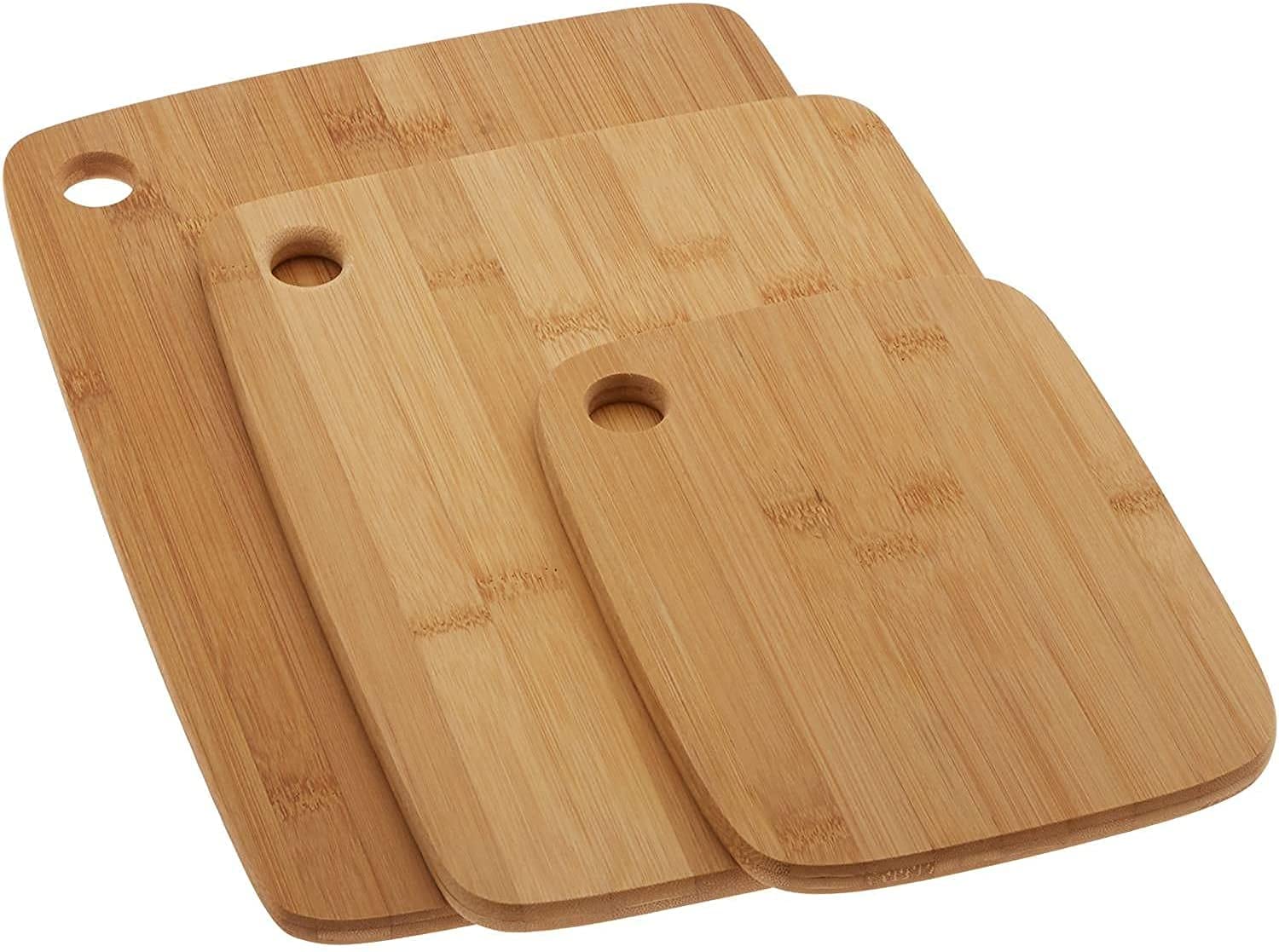 Copper Top 3-Piece Bamboo Chopping Board Set | Eco-Friendly Wooden Cutting Boards – Durable, Reversible, Easy Clean | Small, Medium & Large Boards for Meat, Vegetables, Cheese & Bread