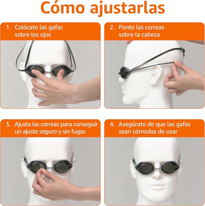 Gafas de natación unisex para adultos, Talla única, color plateado
