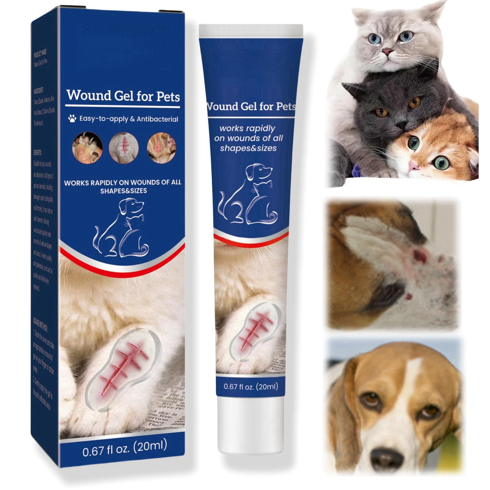 Pet Wound Care Gel,Liquid-Bandage for Pet,Dog Leg Wound Protector,Cat Gel Pet Wound Skin Care,Cat Wound Cream,Dog Wound Care,Waterproof Protective Cat Wound Treatment,Wound Care for Dogs Soothing