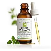 RejuveNaturals Oil of Oregano, USDA Organic - 1 fl oz (30ml Liquid) Wild, Mediterranean Oregano Oil. Concentrated Immune Support Drops. Gluten Free, Vegan & Non-GMO. Min 77% Carvacrol