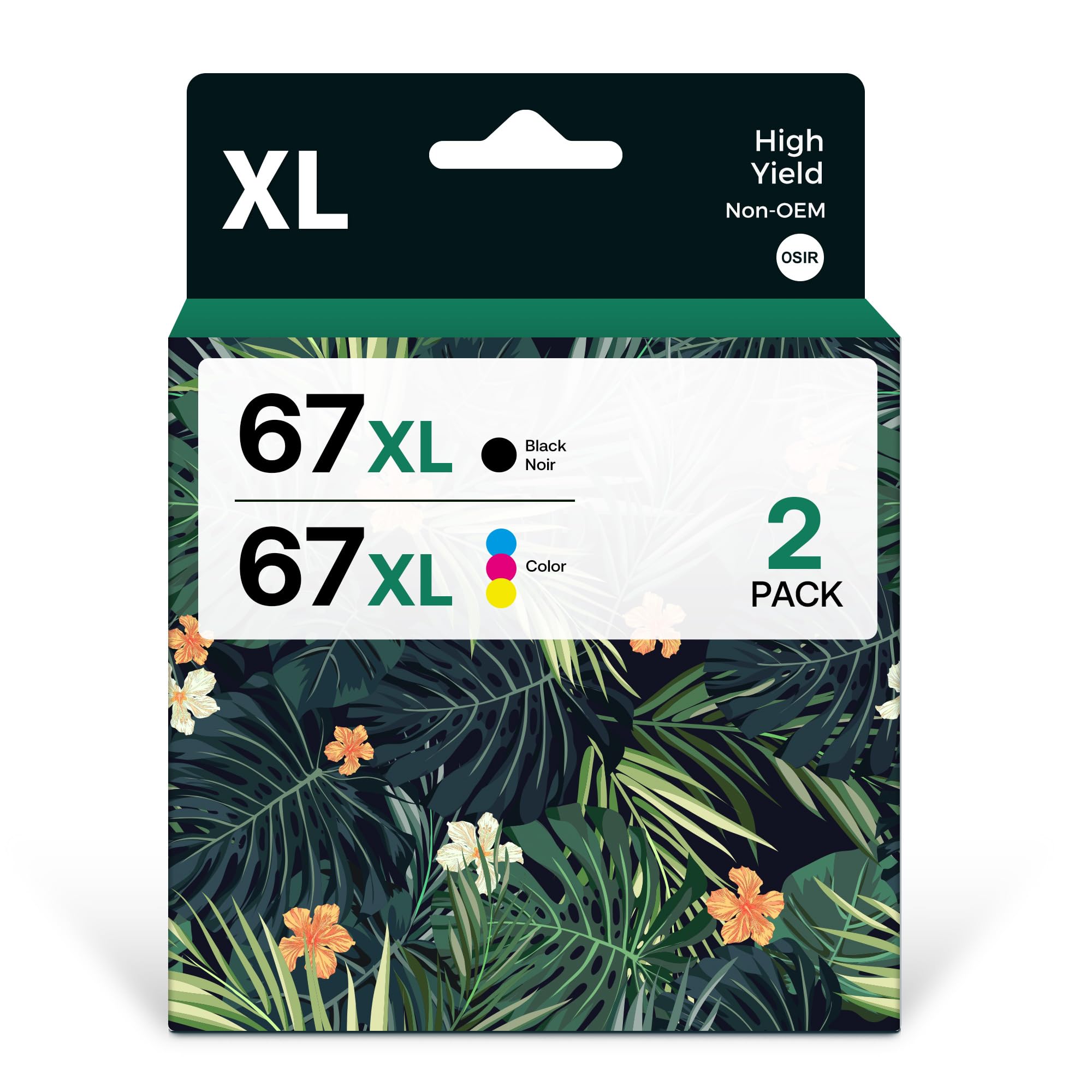 Photo 1 of 67XL Printer Ink Replacement for HP Ink 67 Remanufactured for HP 67 Ink cartridges Black/Color Combo Pack for DeskJet 2700 2700e 2755e 2755 4155e Envy 6055e 6055 6000 6400 6455e 6475 6452 6458