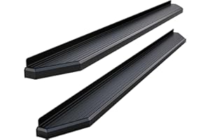 APS 6-inch (Black Stainless Steel Flat Style) Running Boards Nerf Bars Side Steps Step Rail Compatible with Ram 1500 2019-202