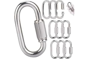 hannger Quick Link Chain 10 Pack, 2.91In M8 Threaded Chain Link Trailer Safety Chain Hook Oval Locking Chain Connector for Pe