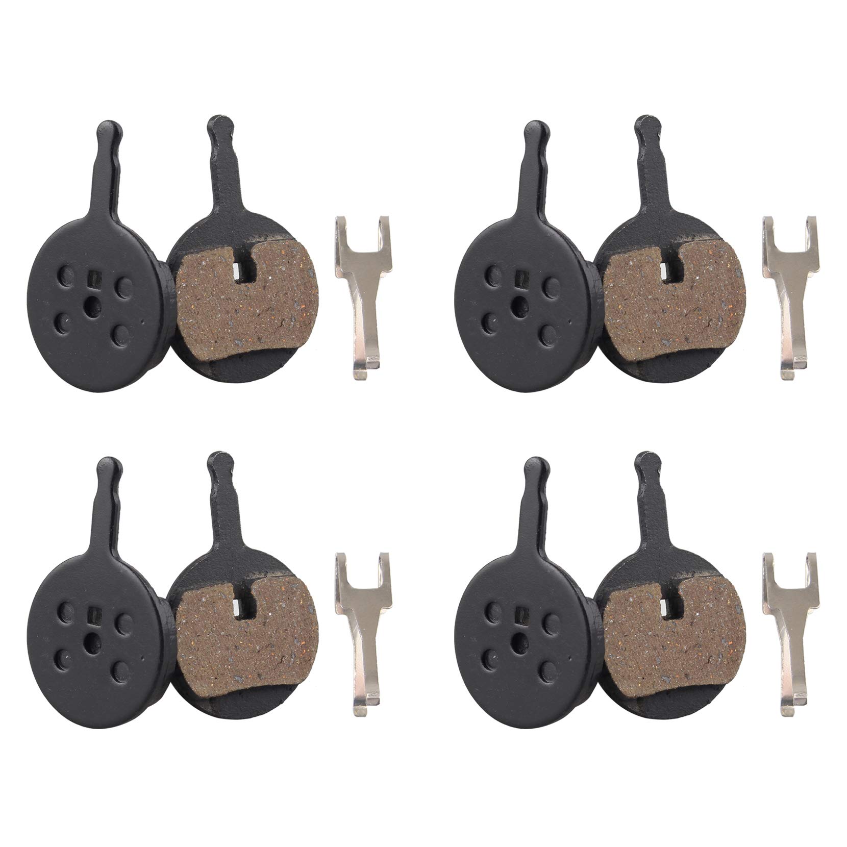 Futheda 4 Pairs Bicycle Resin and Semi-Metallic Disc Brake Pads Lining Pickups Bike Repair Replacement Compatible with AVID BB5