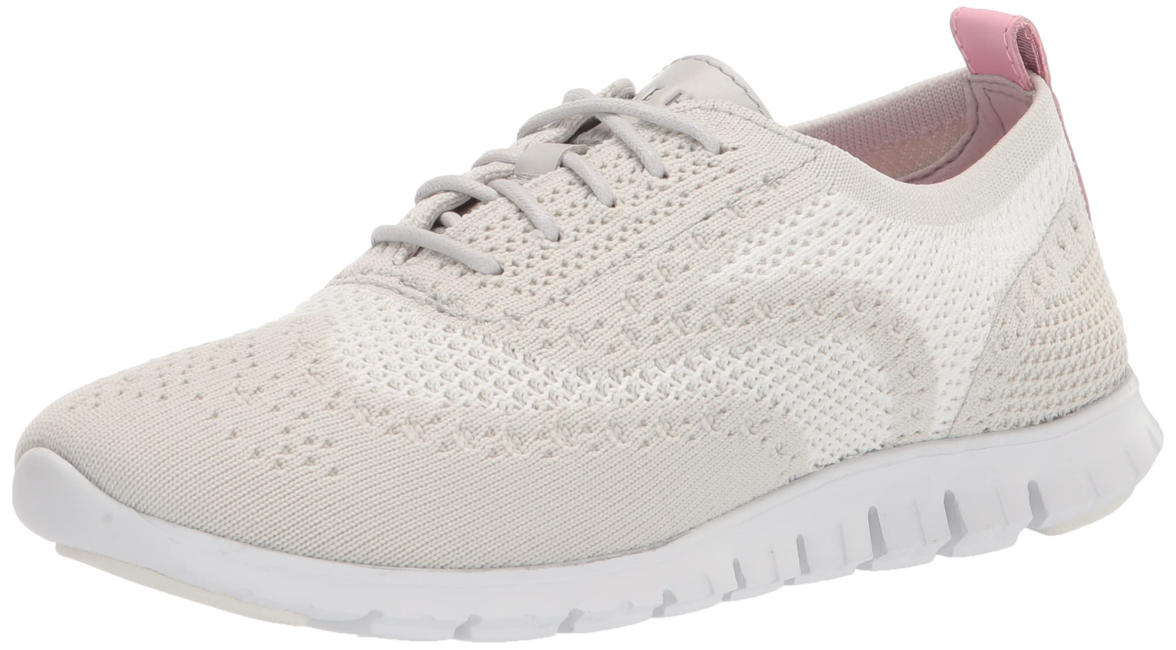 Cole HAAN Womens Zerogrand ST OX, Oyster MUSHRROM+White Knit/Oyster Mushroom Leather/Memphis Pink Heel Strip & Lining, 6-B US