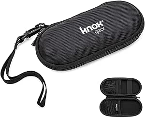 Knox Gear Hardshell case for Digital Voice Recorders (Sony, Olympus), MP3 Players, USB/Audio Cables, Wireless Earbuds, Wireless Presenters (Black) - 3 Pockets and 2 Elastic Bands to Secure Contents