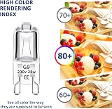Caldarax 12 Pack G9 Halogen Bulbs 28W 2700K Dimmable 230V 320LM view 6