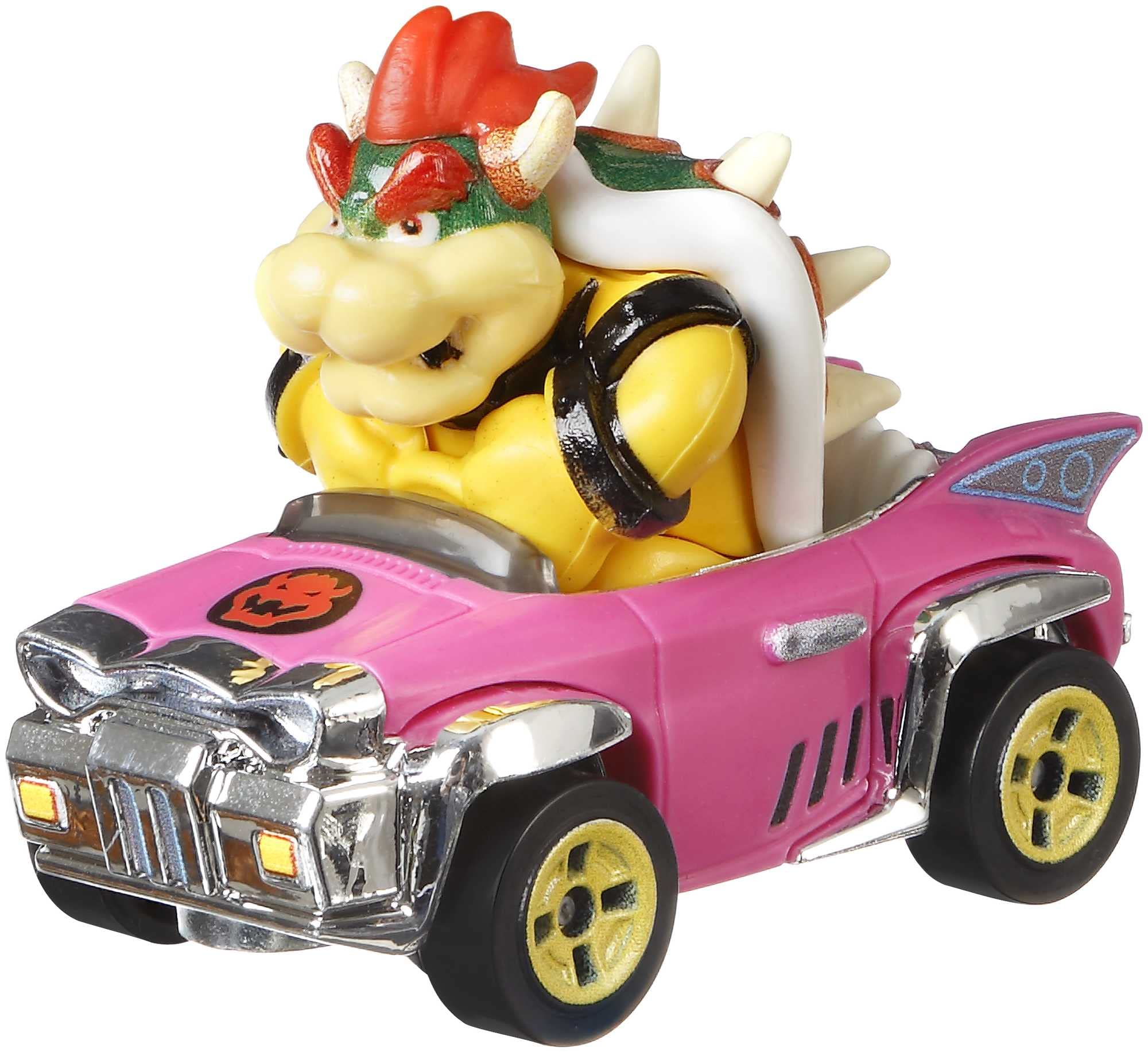 Hot Wheels GBG31 Mario Kart 1:64 Die-Cast Bowser with Badwagon Vehicle ,Multicolour
