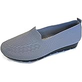 SPATI Women's Knitted Flat Shoes Lightweight Comfortable Loafers Women Footwear Slip On Casual Breathable Mesh Walking Shoes Female Round Toe Black, Pink, Purple, Red, Navy Blue, Grey, Beige