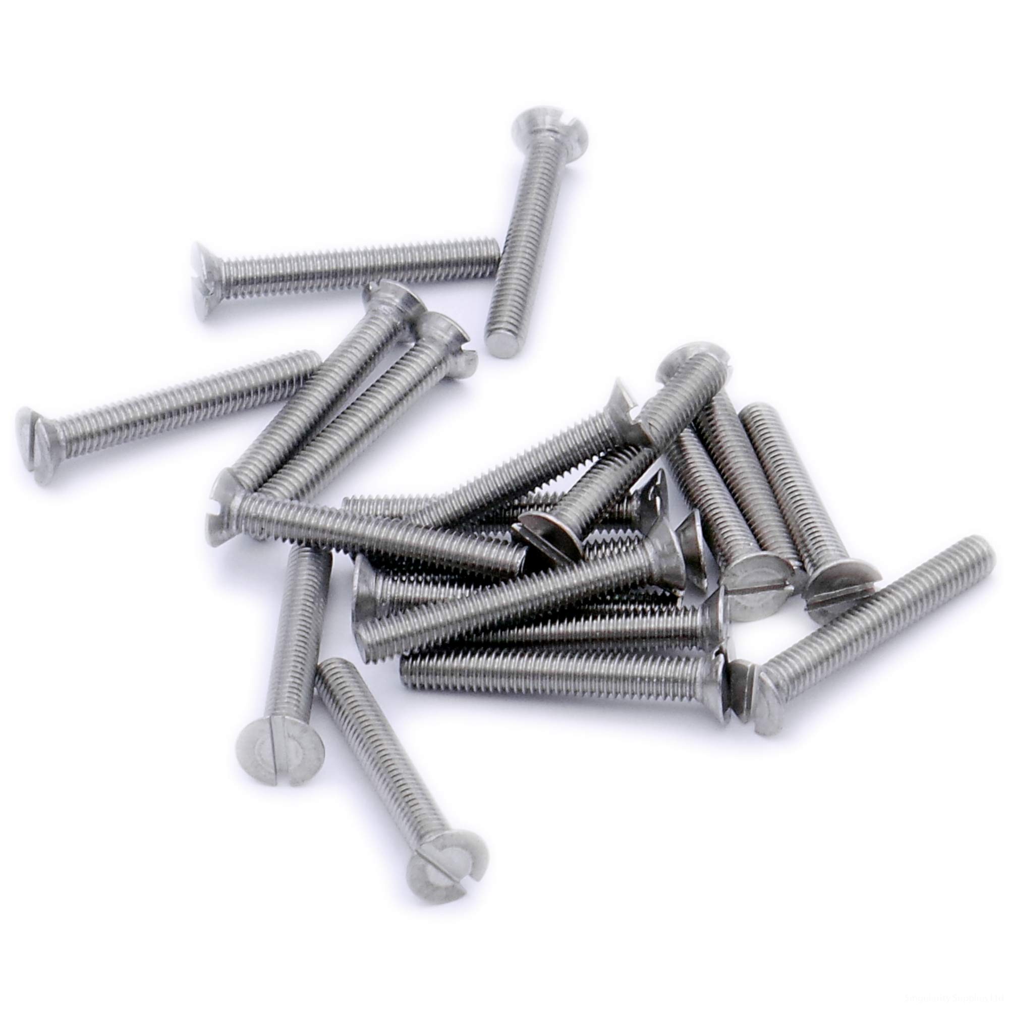 M2 (2mm x 10mm) Slot Countersunk Machine Screw (Bolt) - Stainless Steel (A2) (Pack of 20)