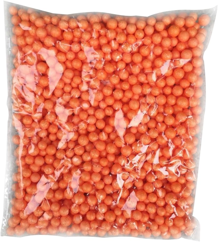 Westeng Slime Foam Beads Colorful Craft Foam Balls 0.27-0.35 Inch(1400pcs) Decorative Styrofoam Foam Balls for Arts DIY Homemade Slime, Kid's Craft, Wedding Party Decoration 1 Pack (Orange)