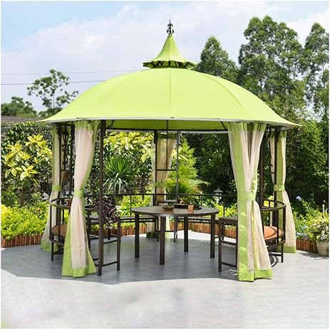 Amazon Co Jp ガゼボ サンシェード 日よけ ネッティング ガーデンガゼボ パティオパビリオン 芝生のための屋外パーティーパーゴラ 庭 デッキとパティオのための12 12 Ftガゼボ Wanglx スポーツ アウトドア