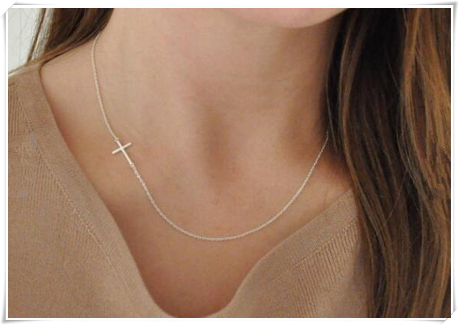 Buy Sideways Cross Necklace - Sterling 