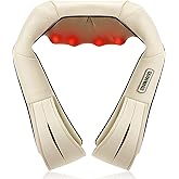 Nekteck Shiatsu Neck and Back Massager with Soothing Heat, Electric Deep Tissue 3D Kneading Massage Pillow for Shoulder, Leg,