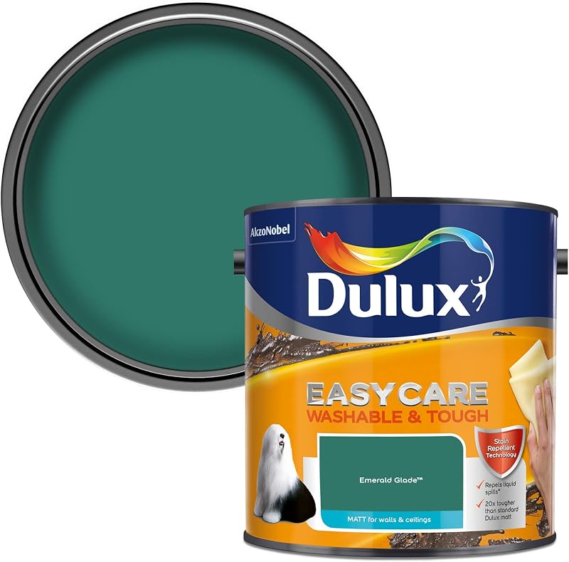 Dulux Easycare Washable Matt Emulsion Paint Walls Ceilings Emerald Glade 2.5L