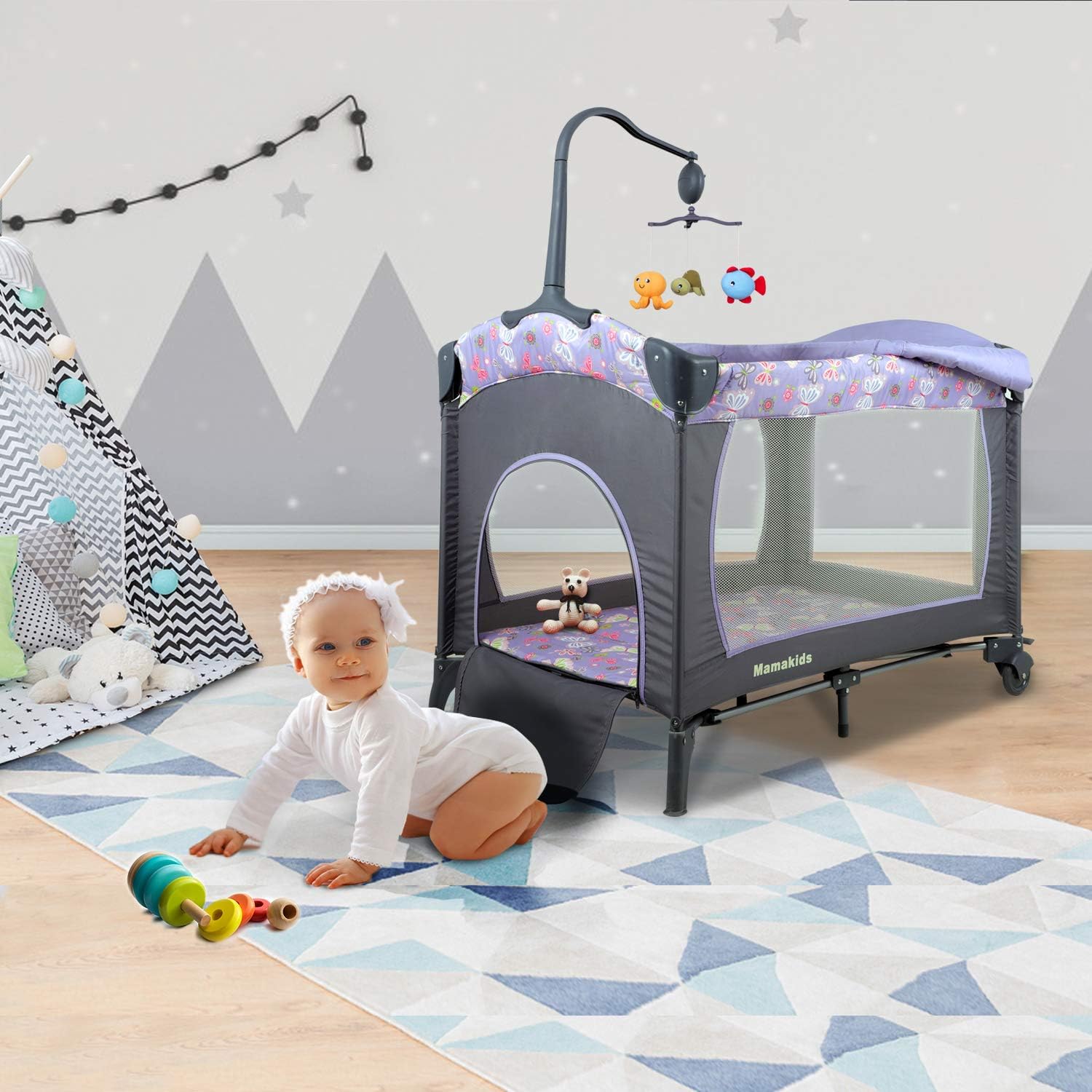 girls travel cot