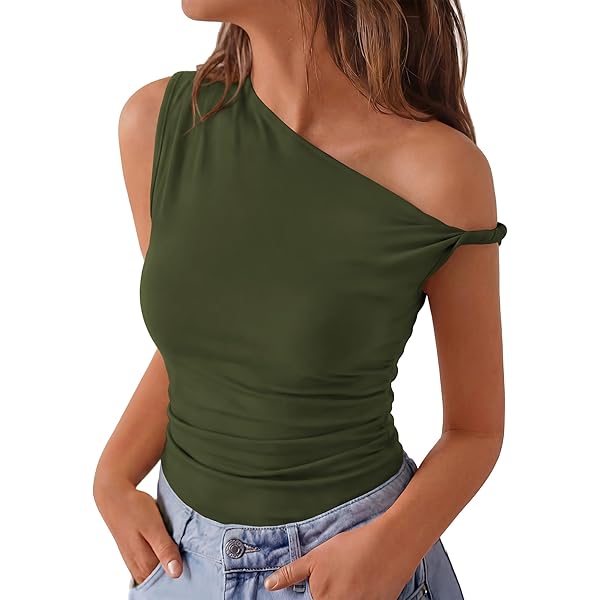 Asymmetrical Twist Sleeveless Tank Tops for Women Casual Slim