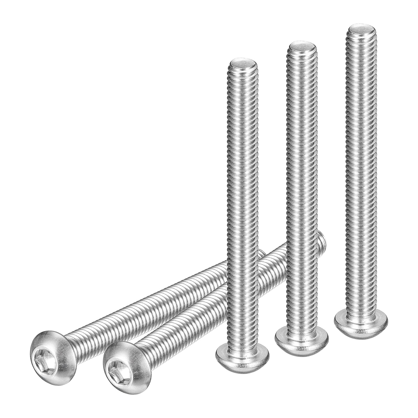 DTGN M6-1x60mm Button Head Socket Cap Screws - 10Pack - Good for Machine - 304 Stainless Steel 18/8 - Hex Drive Full Thread Fasteners — image 1