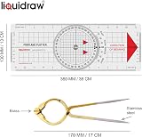 Liquidraw Portland Course Plotter with Marine Protractor and 8" Brass Divider view 3
