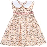 Girls' Dresses Spring Summer Smocked Casual Church Tea Party Vintage Graduation Dresses for Toddler Girl