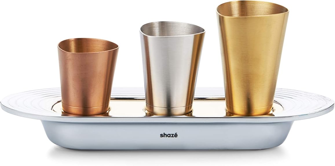 SHAZE Bar Jigger Set with Tray, Professional Measuring