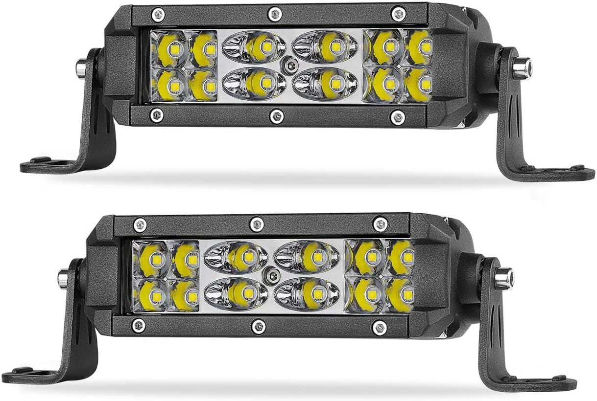 LED Light Bar 5 inch SWATOW 4x4 72W LED Work Light Spot Flood LED Pods Fog Light Ultra-Slim Dual Row Off Road Driving Lights for Truck ATV UTV SUV Pickup Boat Waterproof