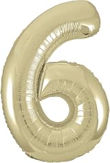 Unique Gold Number 6 Shaped Foil Balloon 86cm One Piece