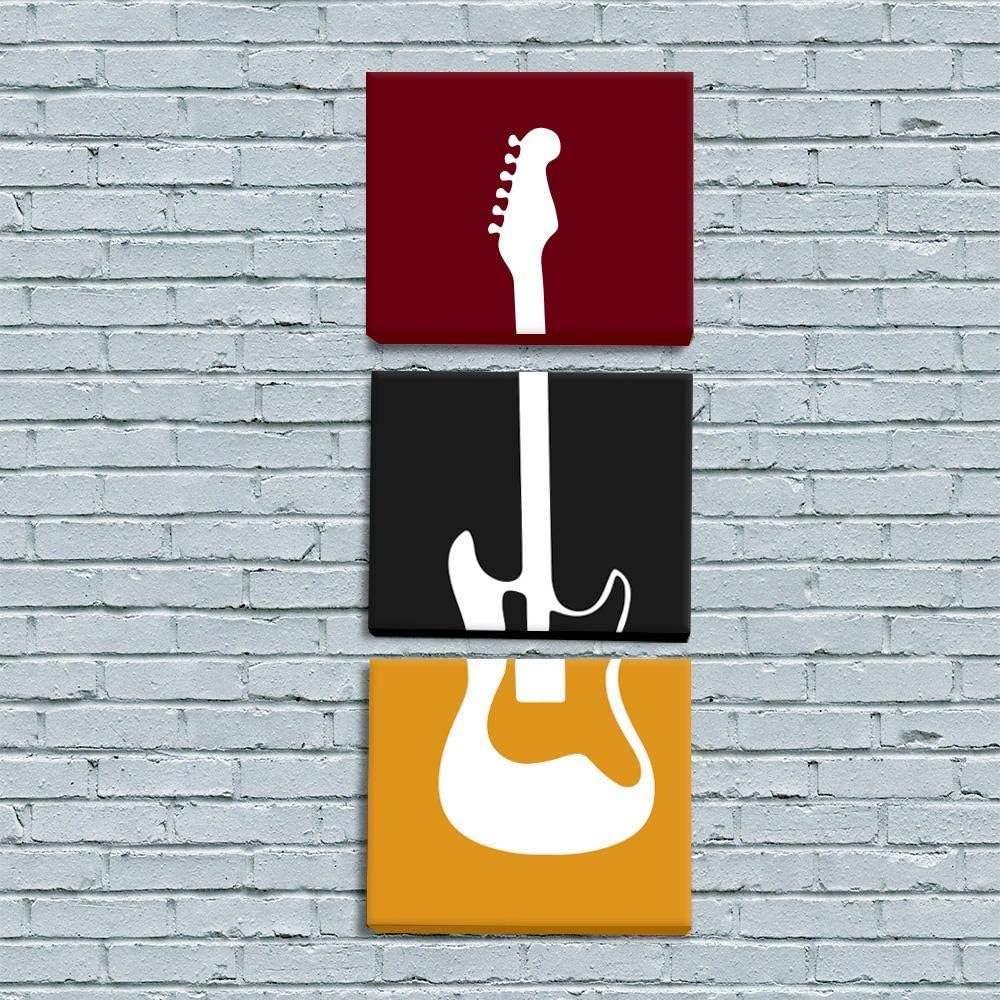 WallMantra Guitar Wall Painting / 3 Pieces Canvas Print Wall Hanging