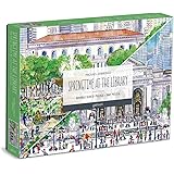 Galison Michael Storrings Springtime at The Library Double-Sided Puzzle, 500 Pieces, 20” x 20” – Two-Sided Jigsaw Puzzle with